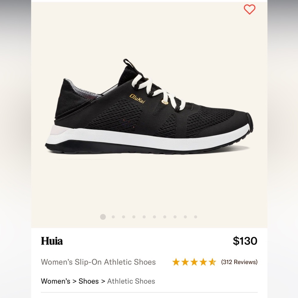 OluKai womens huia sneakers black- size 7.5
